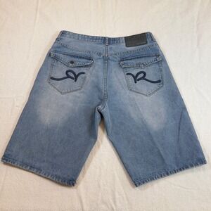 Rocawear Denim Jean Shorts Blue Carpenter Baggy Hip Hop Vintage Men's Size 38